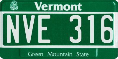 VT license plate NVE316