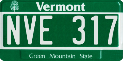 VT license plate NVE317