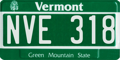 VT license plate NVE318