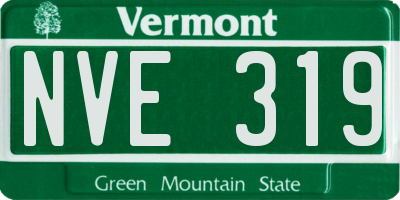 VT license plate NVE319