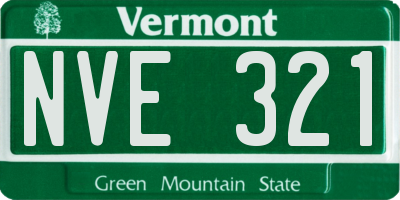 VT license plate NVE321