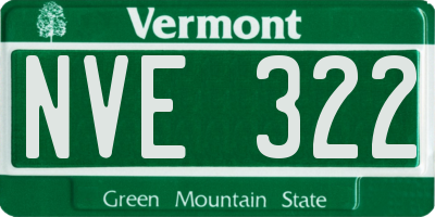 VT license plate NVE322