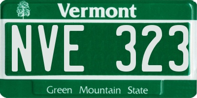 VT license plate NVE323