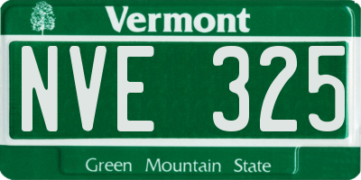 VT license plate NVE325