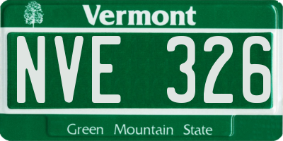 VT license plate NVE326