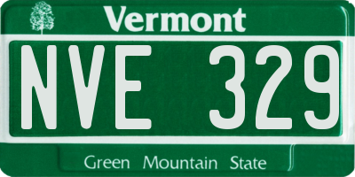 VT license plate NVE329
