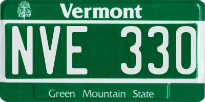 VT license plate NVE330