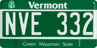 VT license plate NVE332