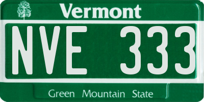 VT license plate NVE333