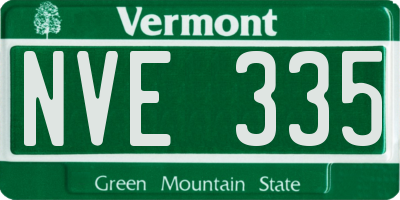 VT license plate NVE335