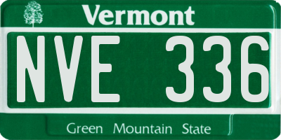 VT license plate NVE336