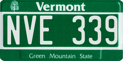 VT license plate NVE339