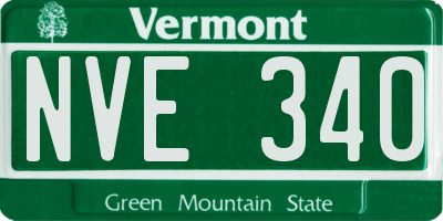 VT license plate NVE340