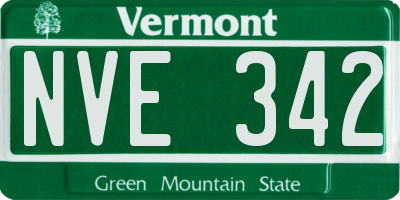 VT license plate NVE342