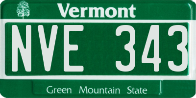 VT license plate NVE343