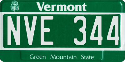 VT license plate NVE344