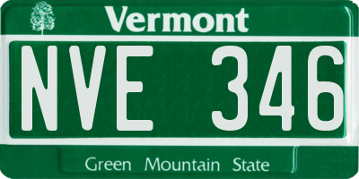 VT license plate NVE346