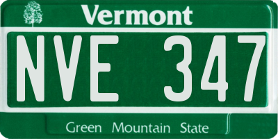 VT license plate NVE347