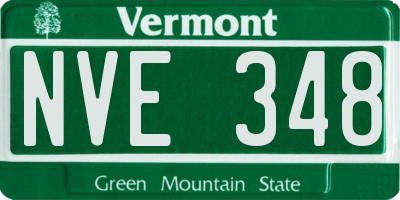 VT license plate NVE348