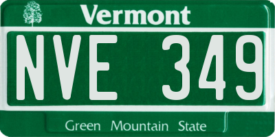 VT license plate NVE349
