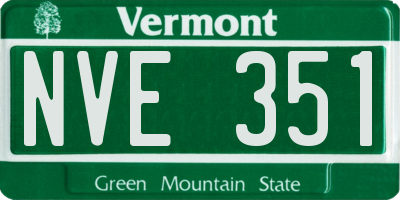 VT license plate NVE351