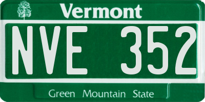 VT license plate NVE352