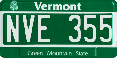 VT license plate NVE355
