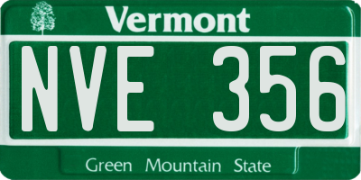 VT license plate NVE356