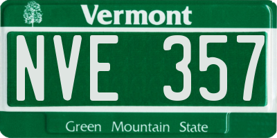 VT license plate NVE357