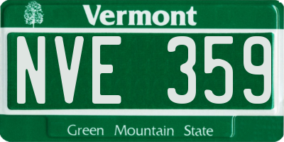 VT license plate NVE359