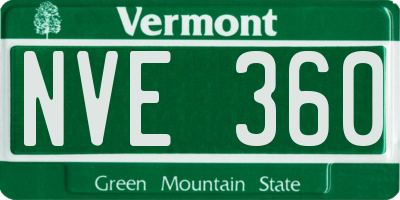 VT license plate NVE360