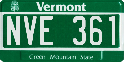 VT license plate NVE361