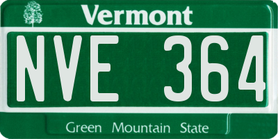 VT license plate NVE364