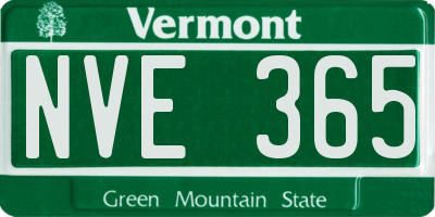 VT license plate NVE365