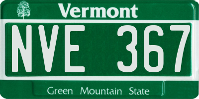 VT license plate NVE367