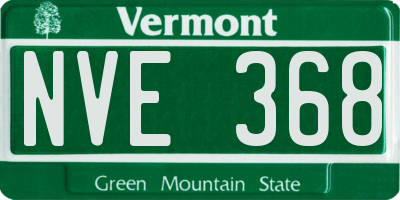 VT license plate NVE368