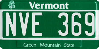 VT license plate NVE369