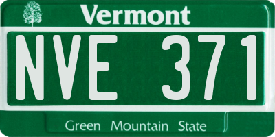 VT license plate NVE371