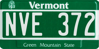 VT license plate NVE372