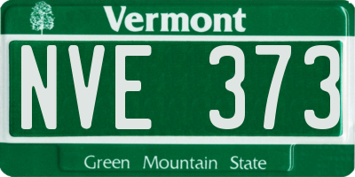VT license plate NVE373