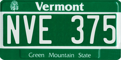 VT license plate NVE375