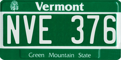 VT license plate NVE376