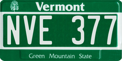 VT license plate NVE377
