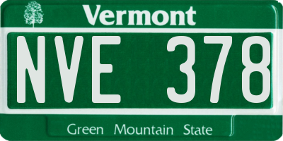 VT license plate NVE378