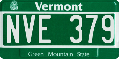 VT license plate NVE379