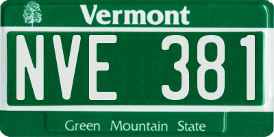 VT license plate NVE381