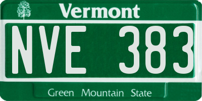VT license plate NVE383
