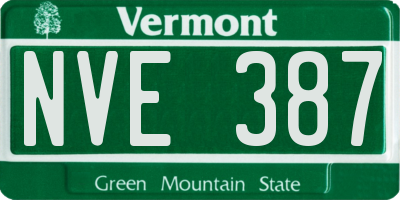 VT license plate NVE387