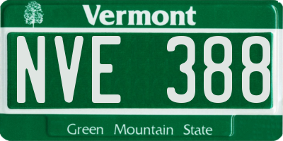 VT license plate NVE388