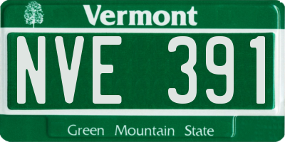 VT license plate NVE391